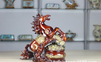 【馬到成功樹脂擺件 創(chuàng)意馬工藝品 馬年存錢罐聚寶盆商務禮品】價格_廠家_圖片 -