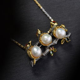 湯河店 原創(chuàng)新款925銀鑲嵌珠寶首飾設(shè)計(jì)款動(dòng)物珍珠吊墜胸針品質(zhì)女士配飾
